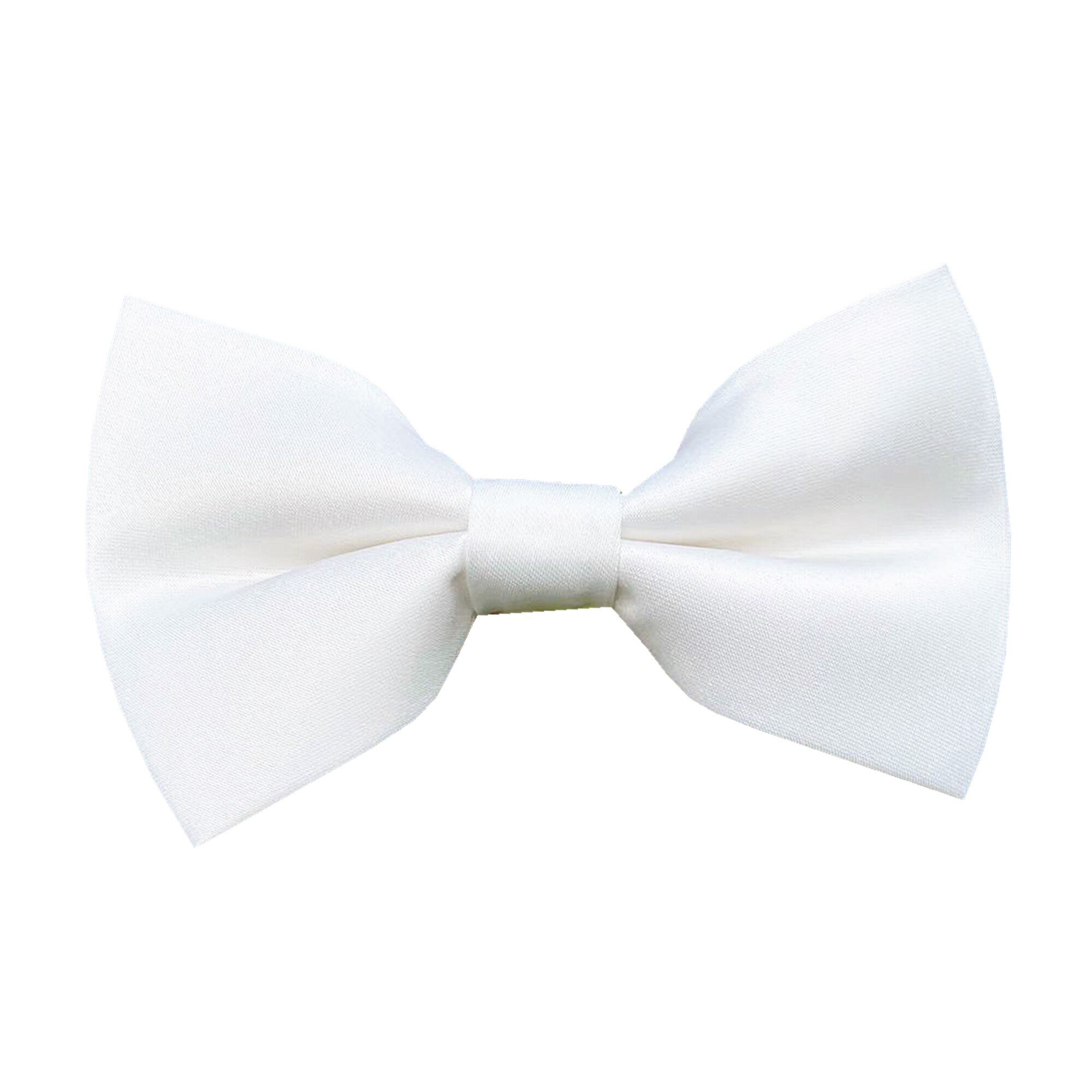 White Satin Pre-tied Bow Tie