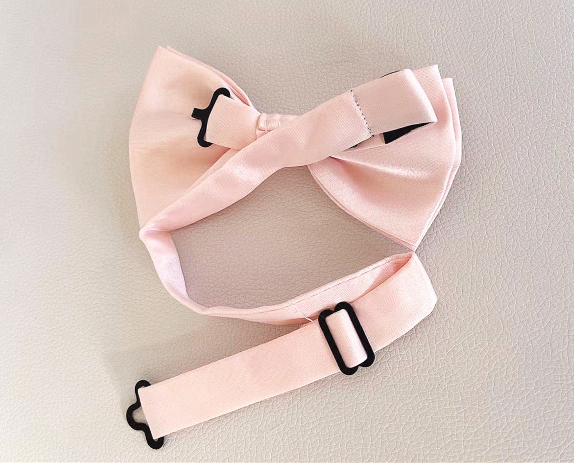 Blush Pink Satin Pre-tied Bow tie