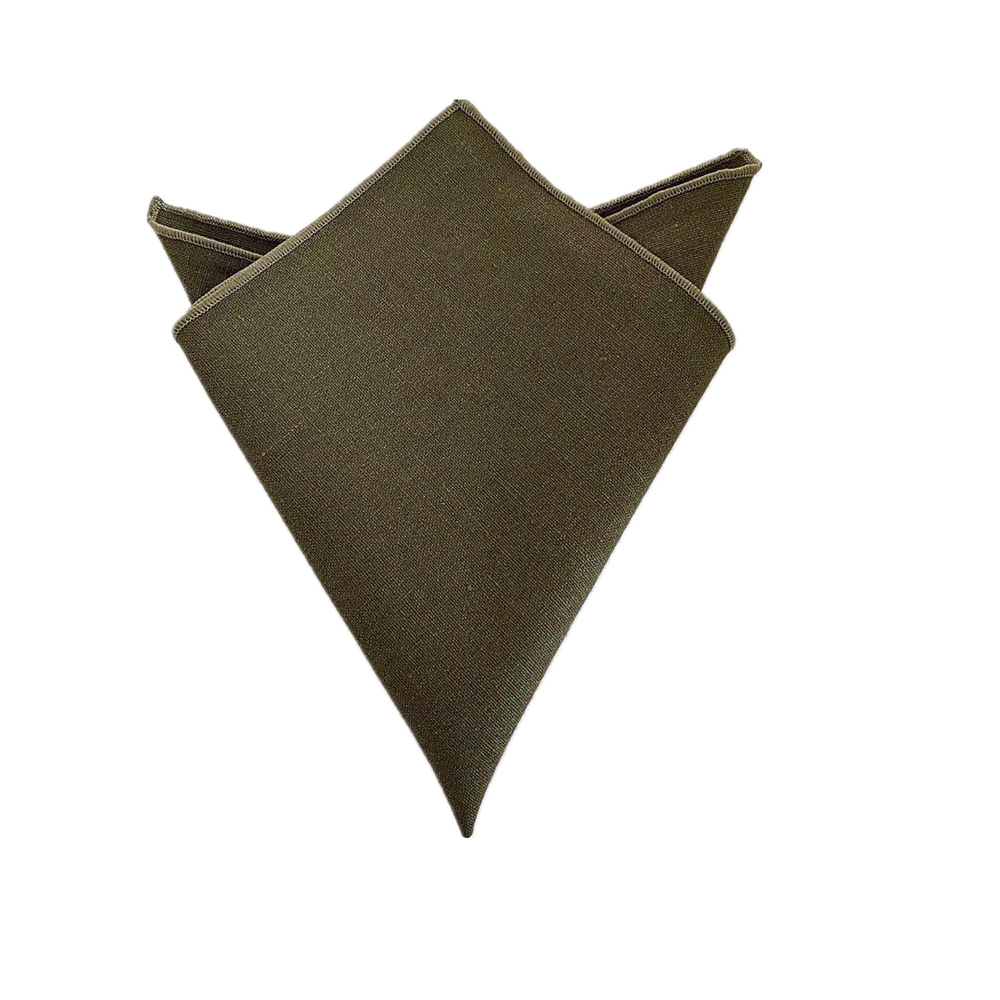 Army Green Linen Pocket Square