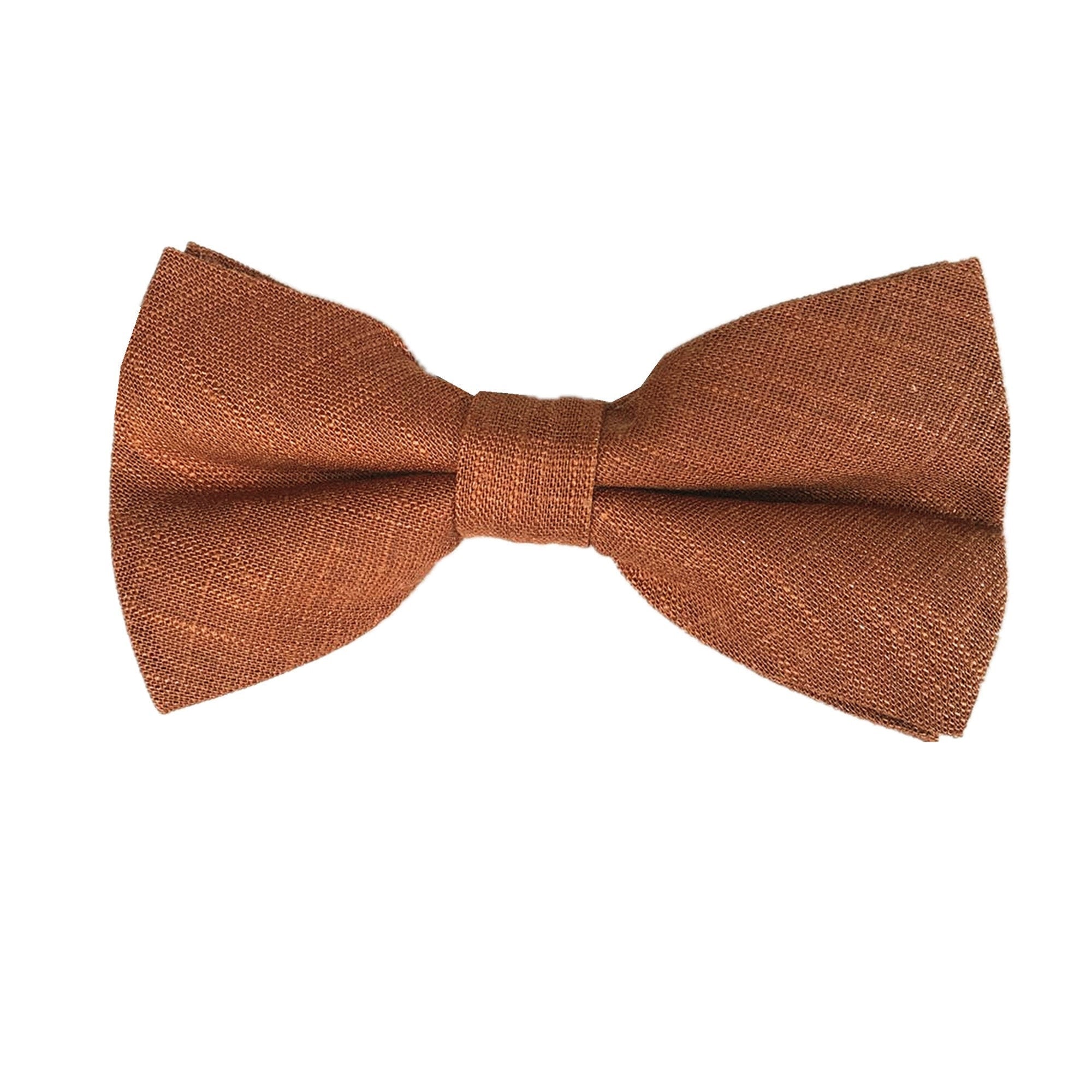 Burnt Bronze Linen Pre-tied Bow Tie