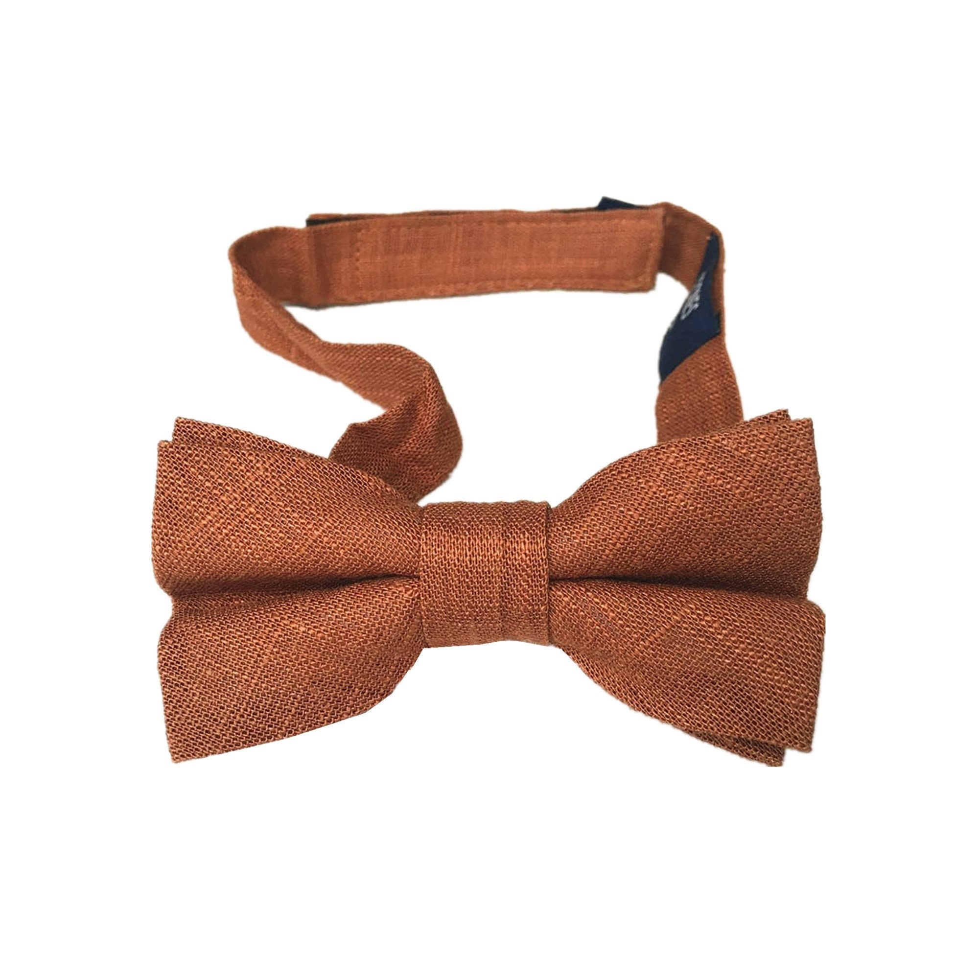 Burnt Bronze Linen Kids Bow Tie