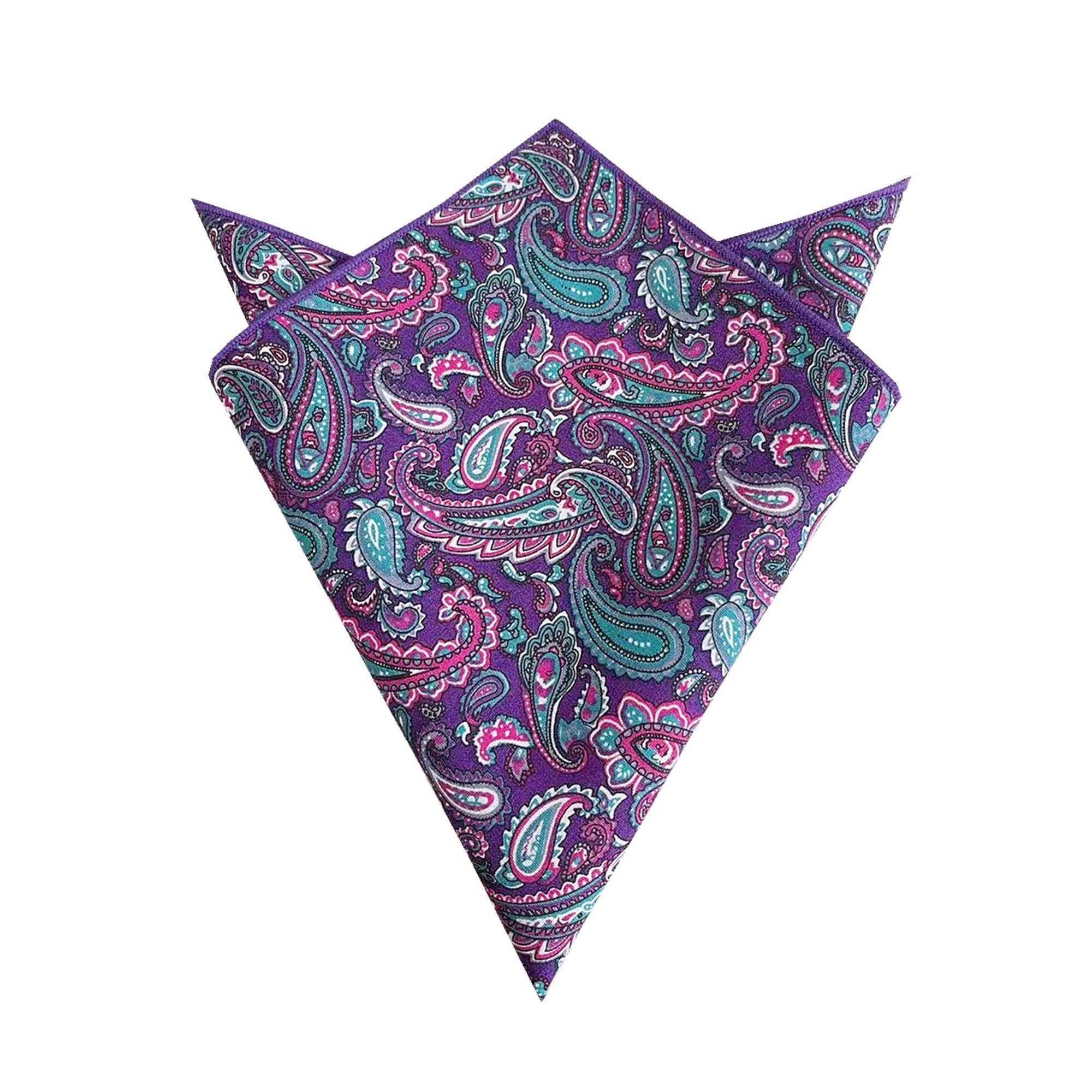 Purple Paisley Cotton Skinny Tie