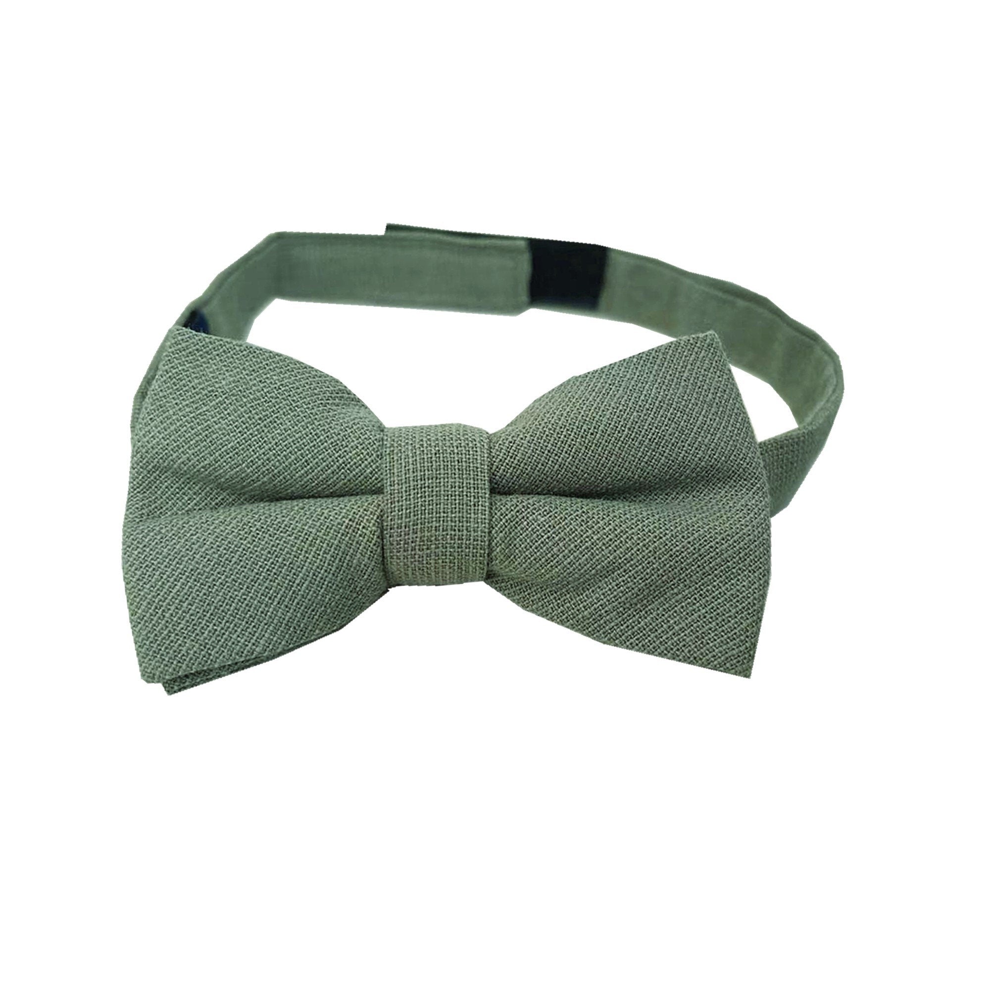 Sage Green Cotton Pre-tied Bow Tie