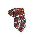 Terracotta Floral On White Skinny Tie