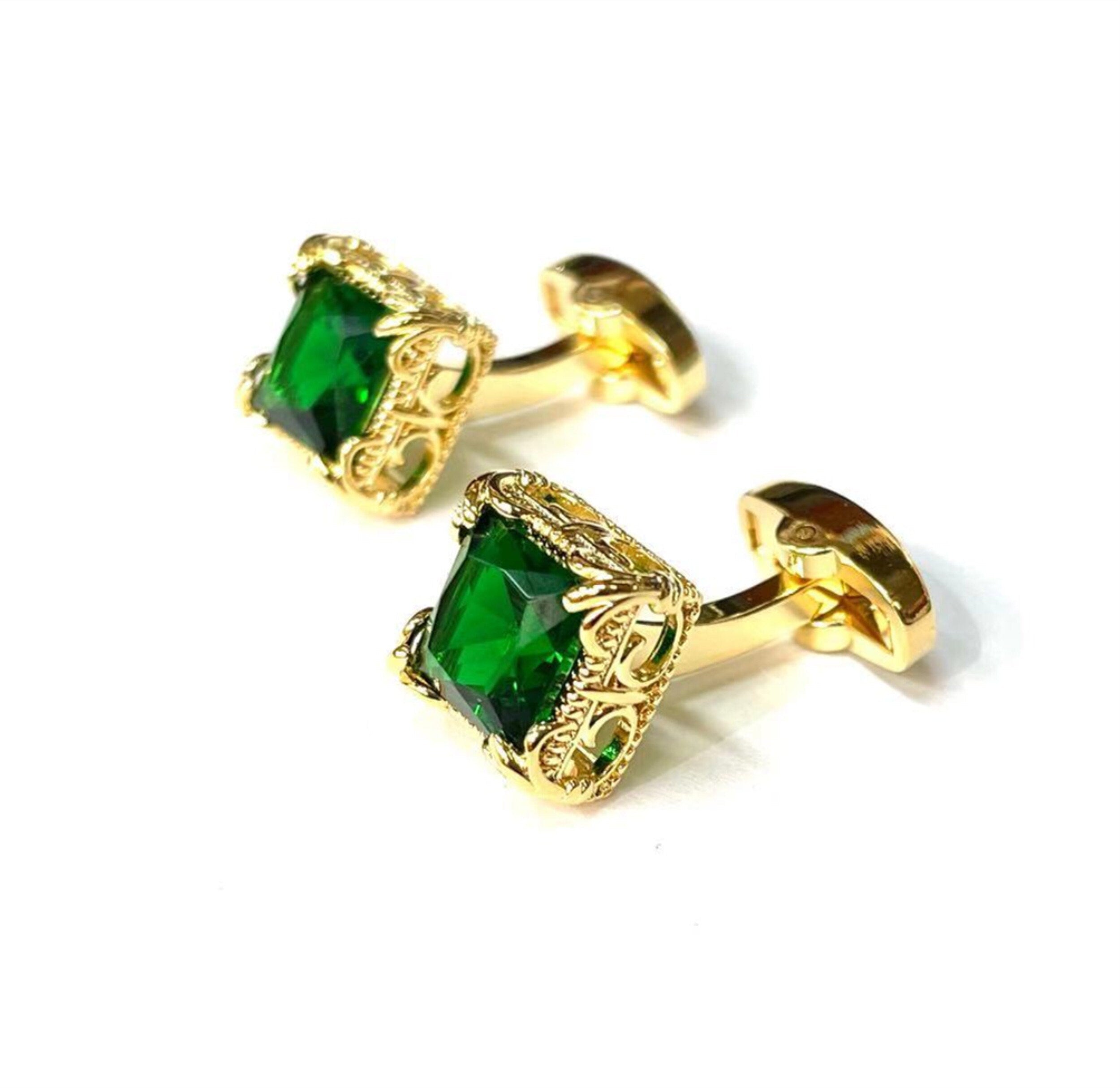 Emerald Green Gemstone Cufflinks