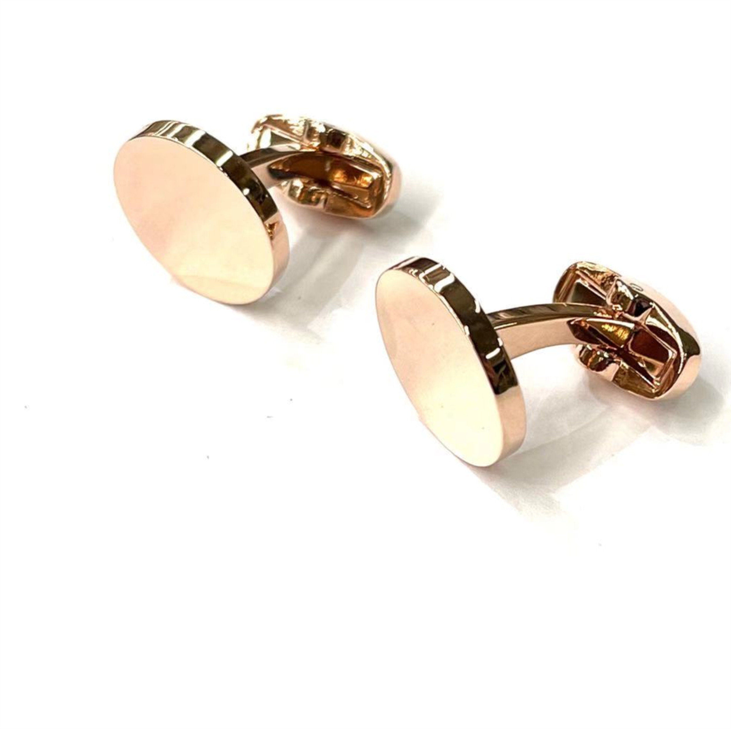 Rose Gold Round Cufflinks