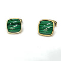 Emerald Green Tiger Eye Stone Cufflinks