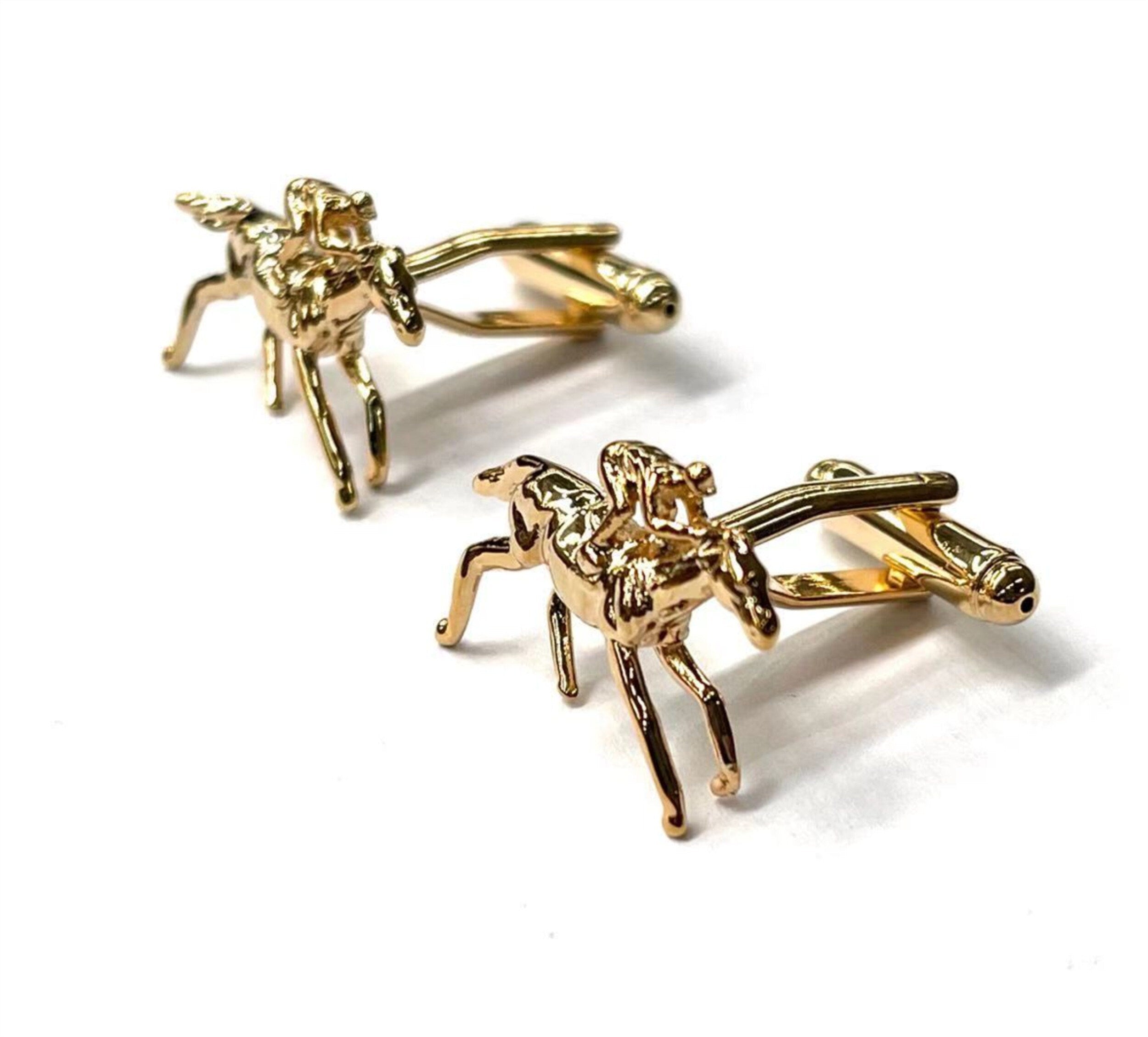 Gold Racing Horse Cufflinks