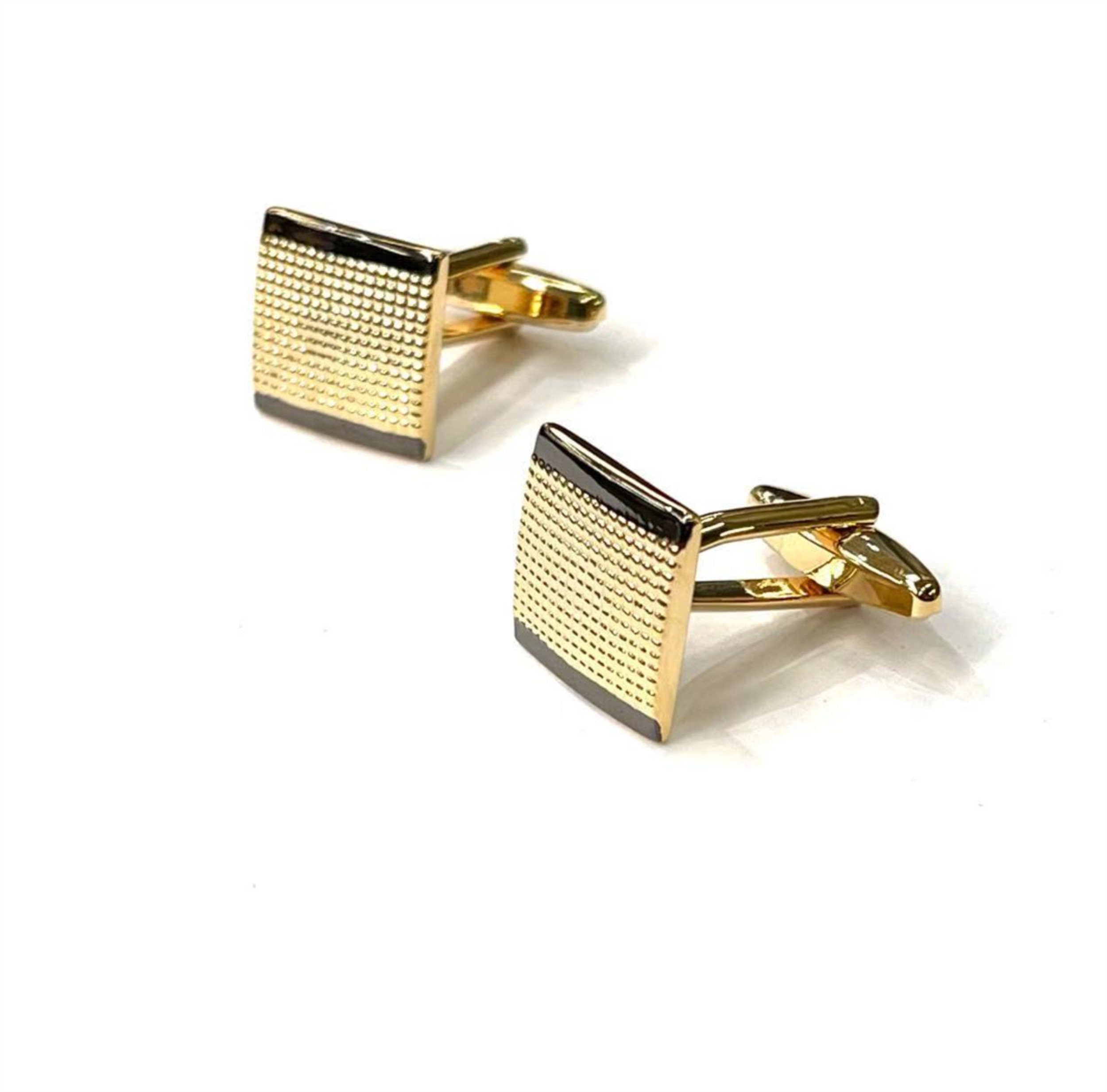Gold and Black Square Cufflinks