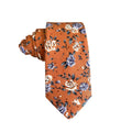Burnt Orange with Cream Floral Necktie