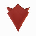 Dark Burnt Orange Linen Pocket Square