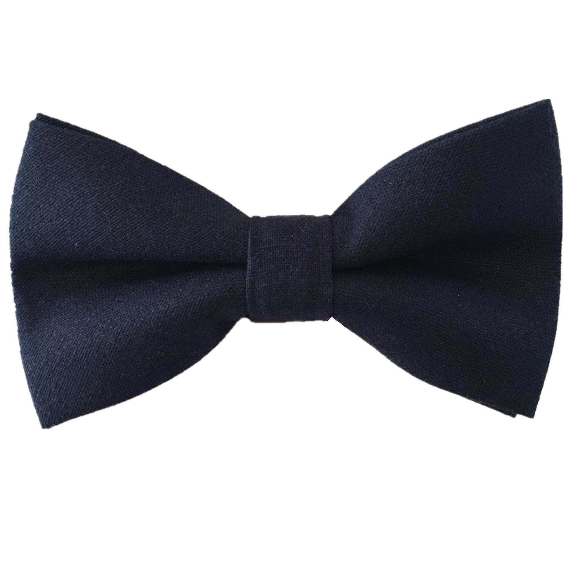 Dark Midnight Linen Self-tied Bow Tie