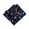 Navy Blue White and Maroon Floral Pocket Square