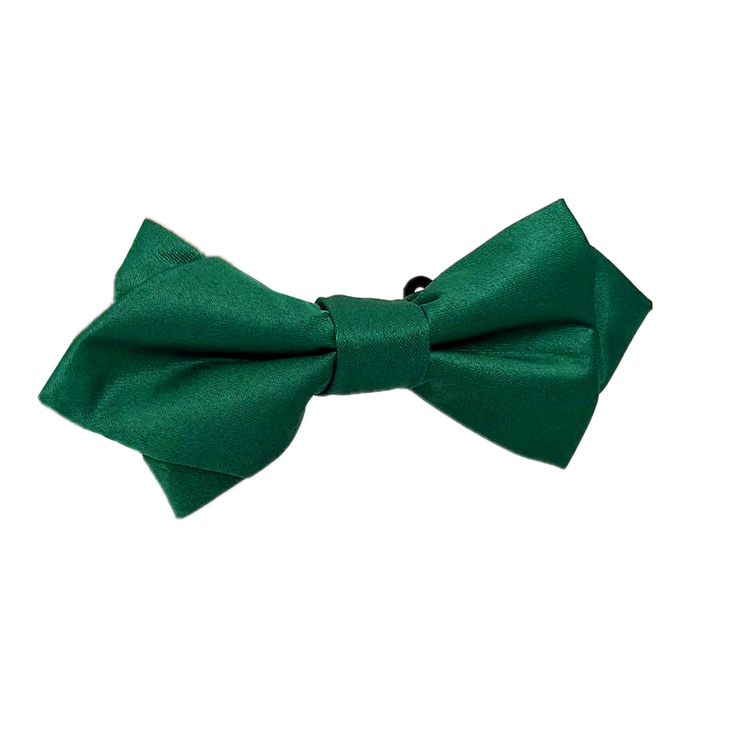 Dark Green Satin Diamond Kids Bow Tie