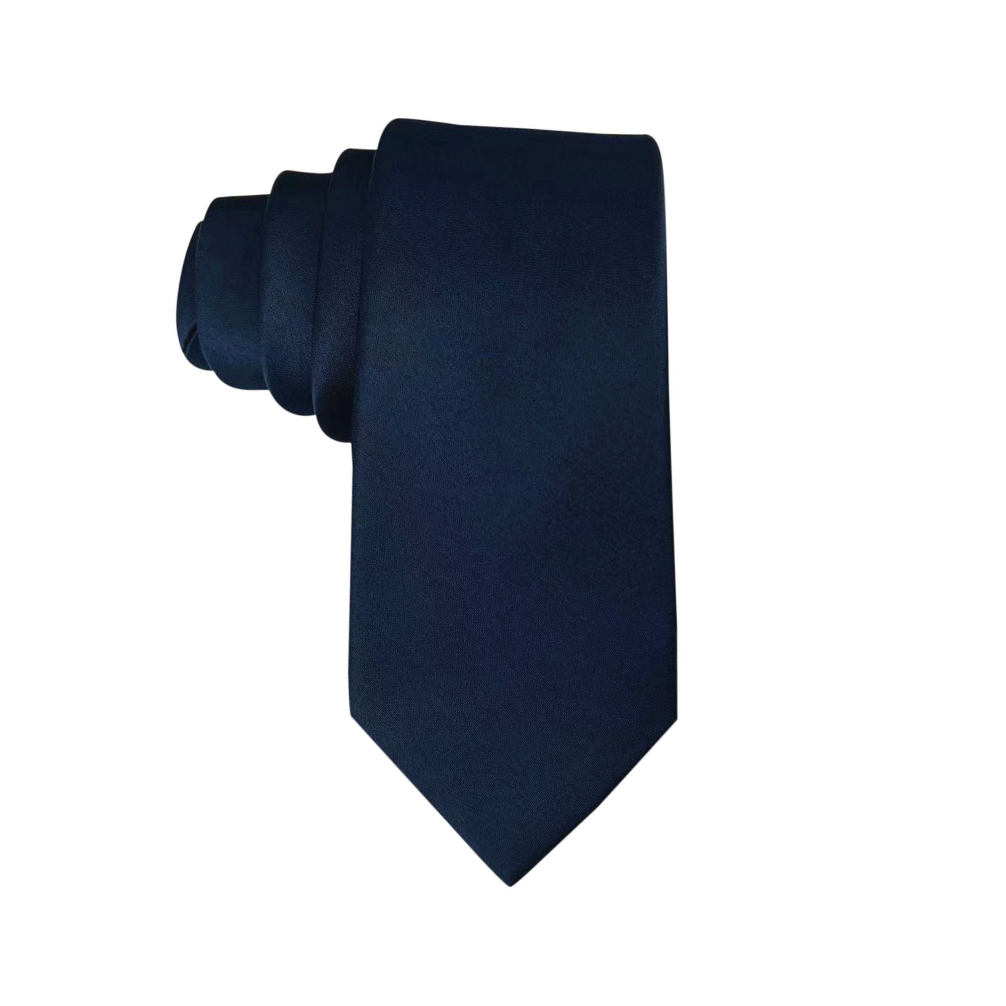 Dark Navy Matte Satin Skinny Tie