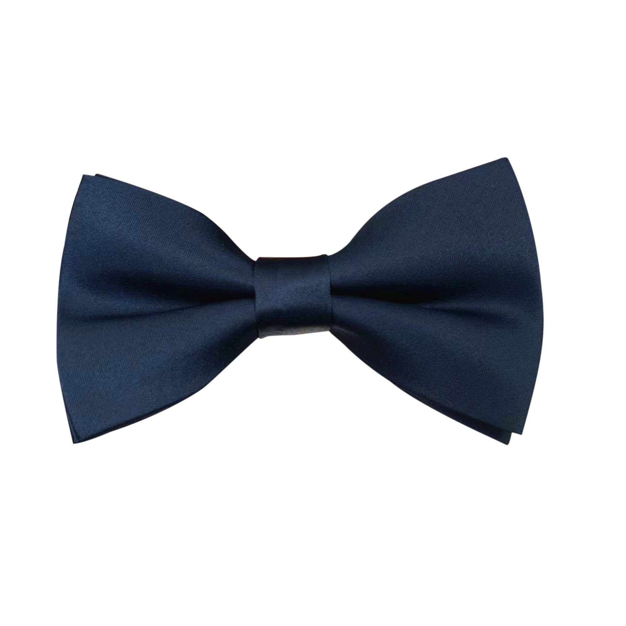 Dark Navy Matte Satin Pre-tied Bow Tie