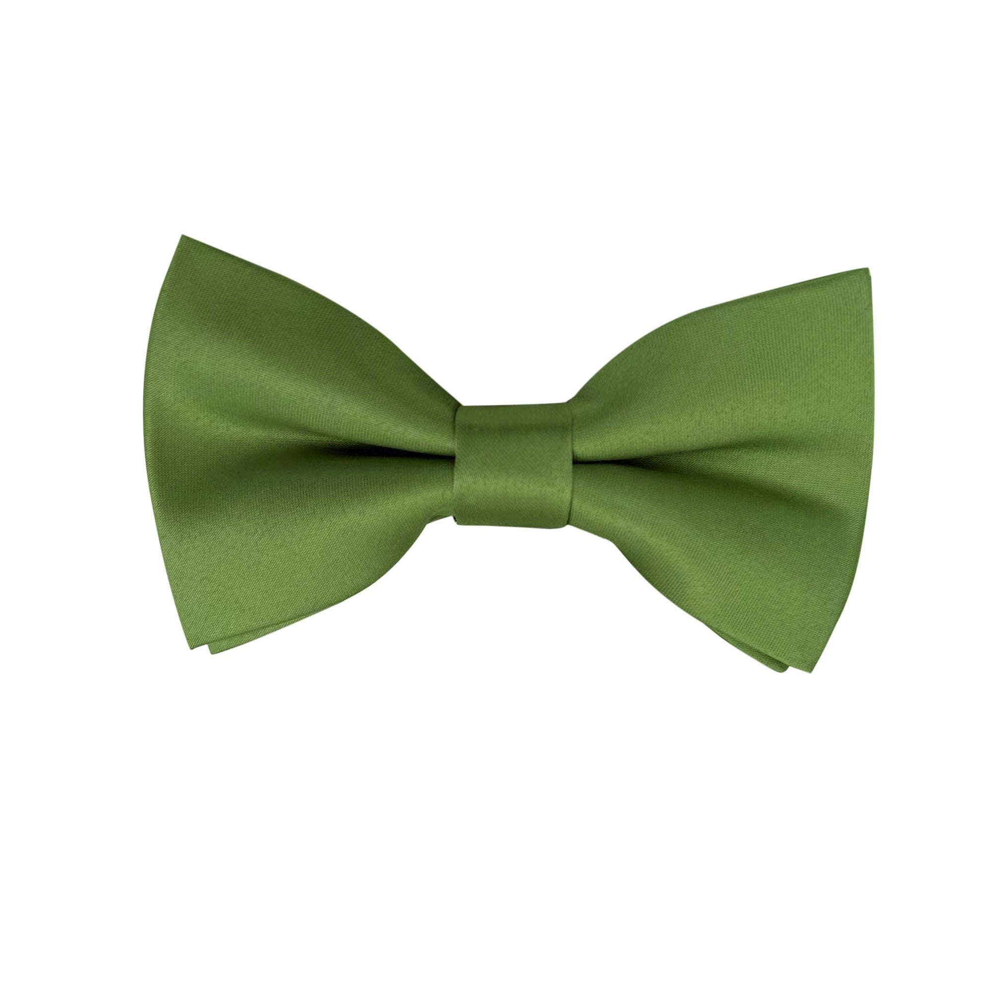 Dark Sage Green Satin Pre-tied Bow Tie