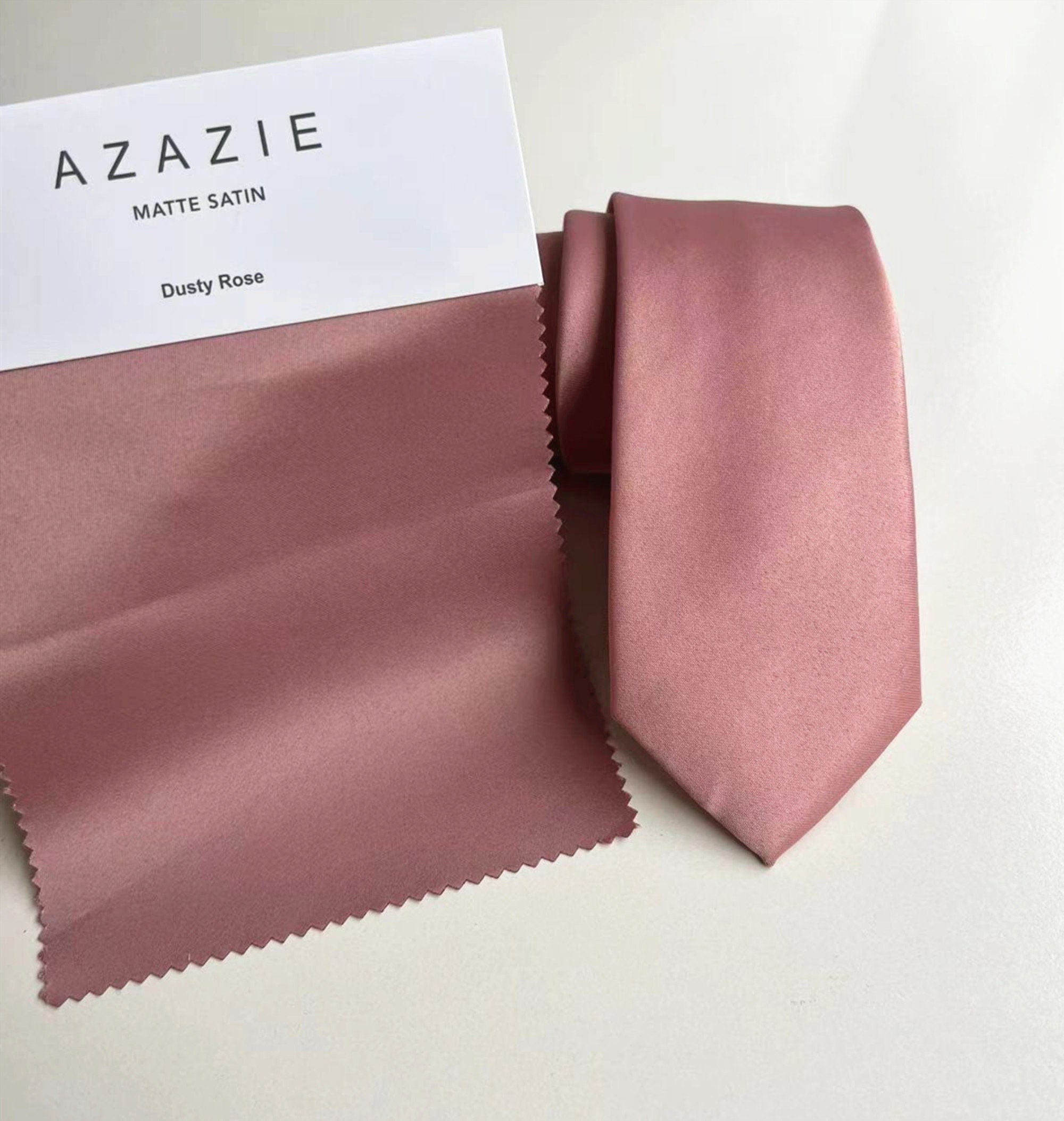 Dusty Rose Satin Skinny Tie
