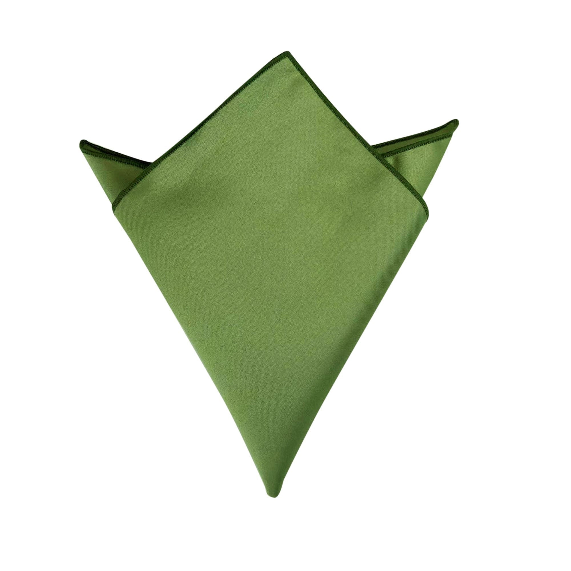 Dark Sage Green Satin Pocket Square