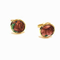 Rust Brown Floral Cufflinks