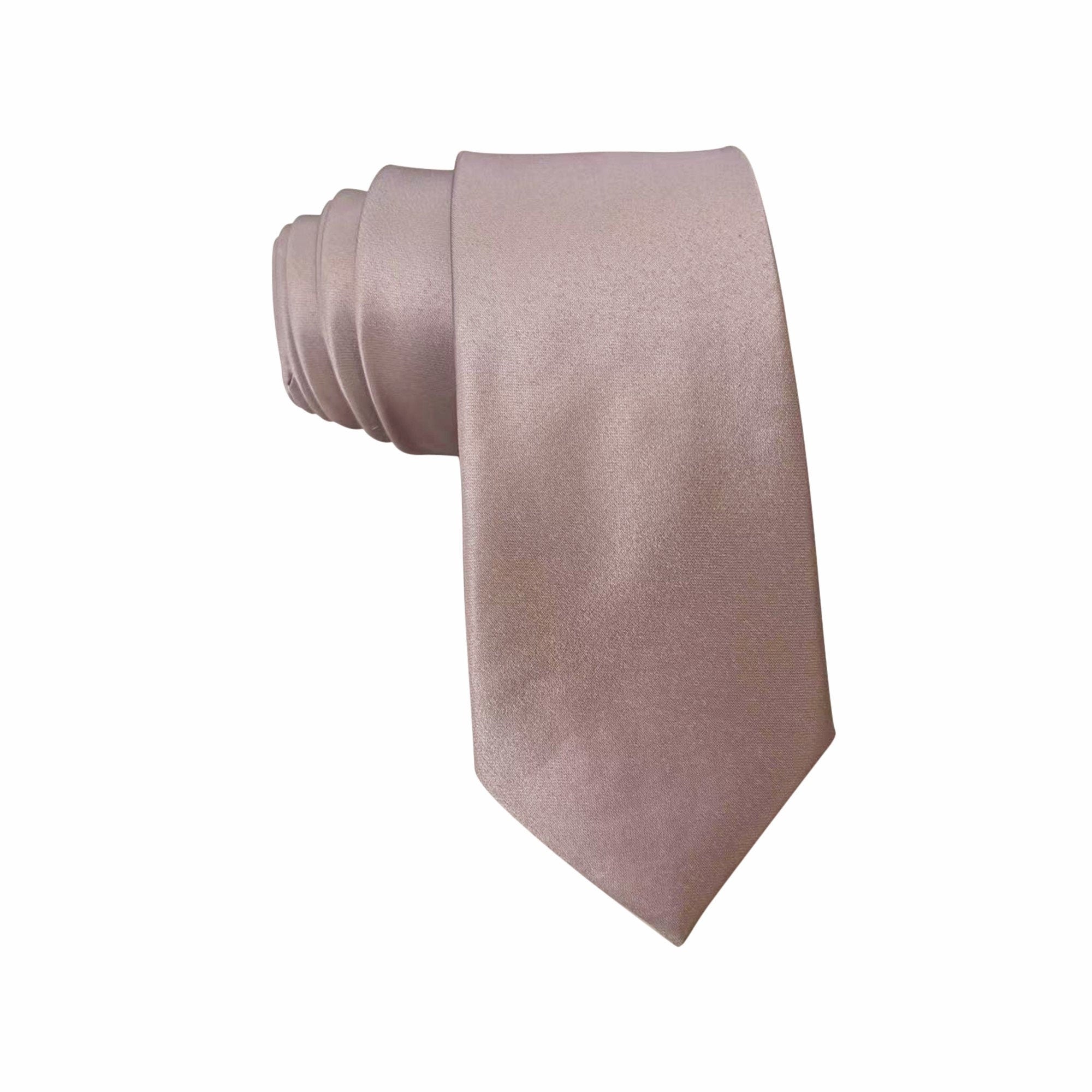 Taupe Satin Skinny Tie