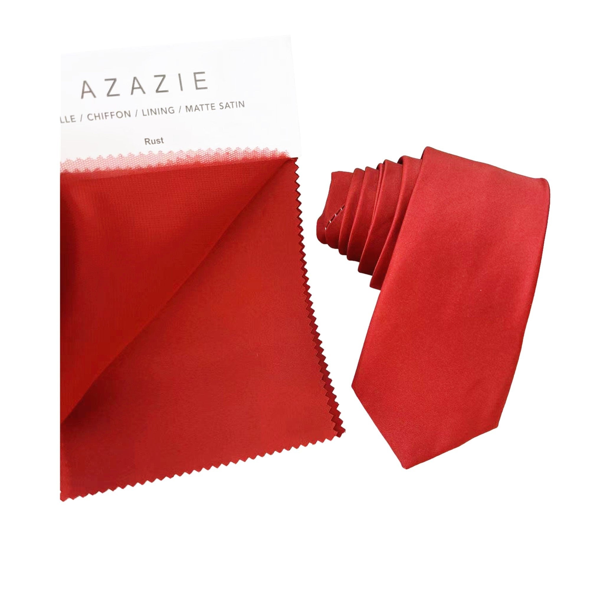 Rust Maroon Satin Skinny Tie