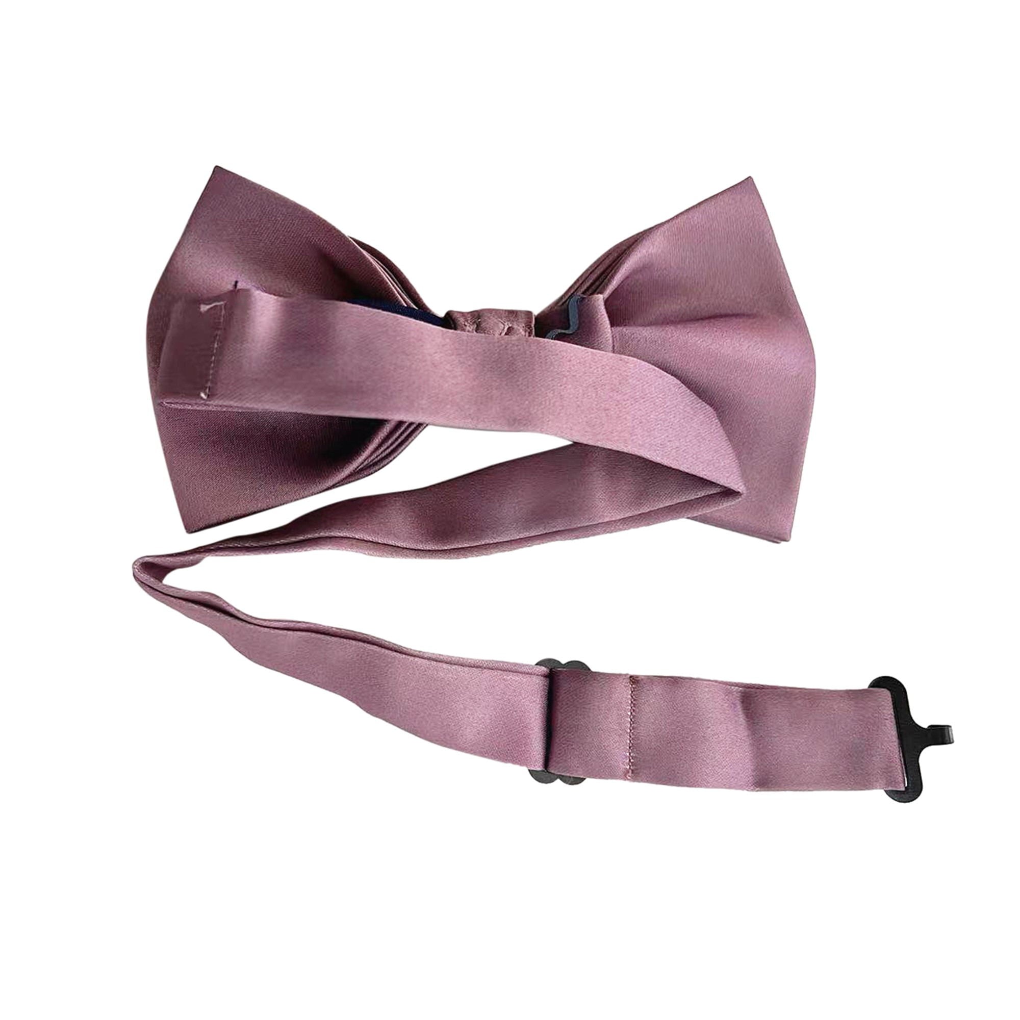 Vintage Mauve Satin Pre-tied Bow Tie