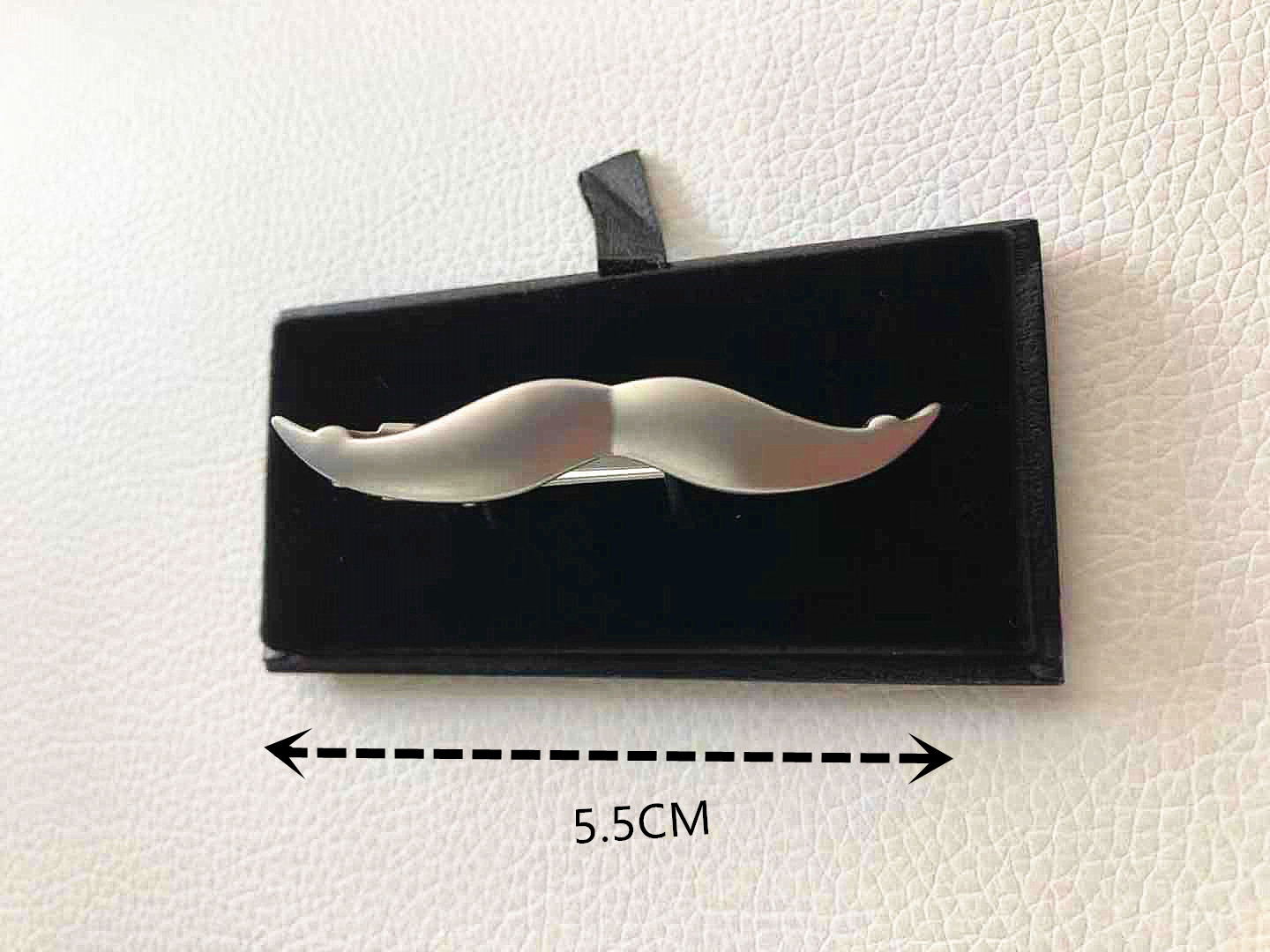 Silver Moustache Tie Bar