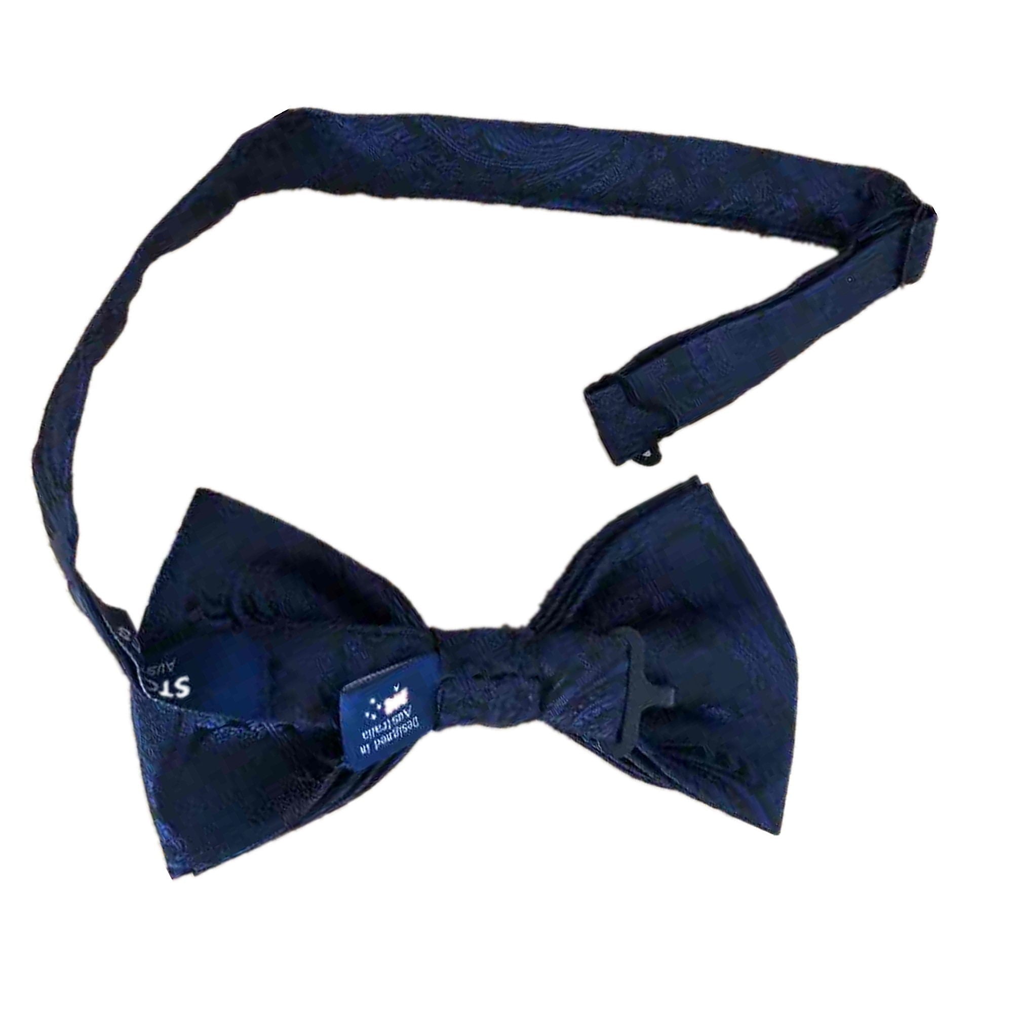 Navy Blue Paisley Pre-tied Bow Tie