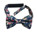 Navy Pink Floral Kids Bow Tie