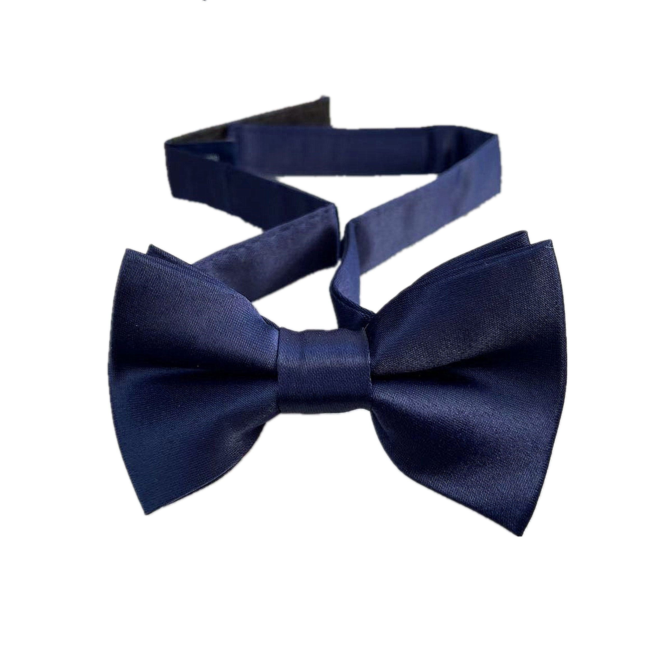 Navy Blue Satin Kids Bow Tie