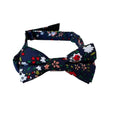 Navy Blue White and Maroon Floral Kids Bow Tie