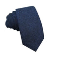Dark Navy Blue & Black Linen Skinny Tie