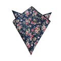 Navy Pink Floral Pocket Square