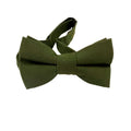 Olive Green Linen Kids Bow Tie