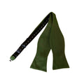 Olive Green Linen Self-tied Bow Tie