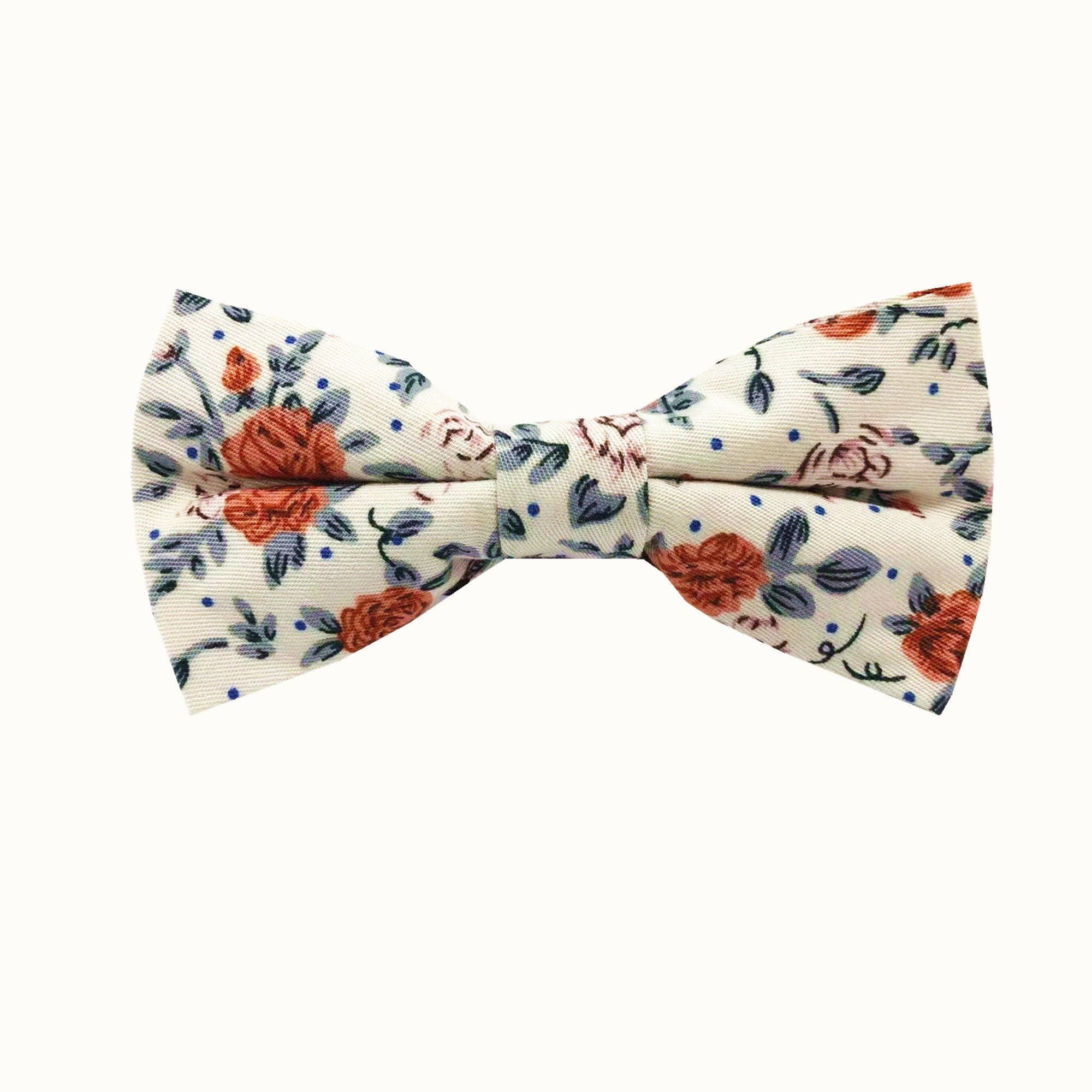 Orange Rose Floral Pre-tied Bow Tie