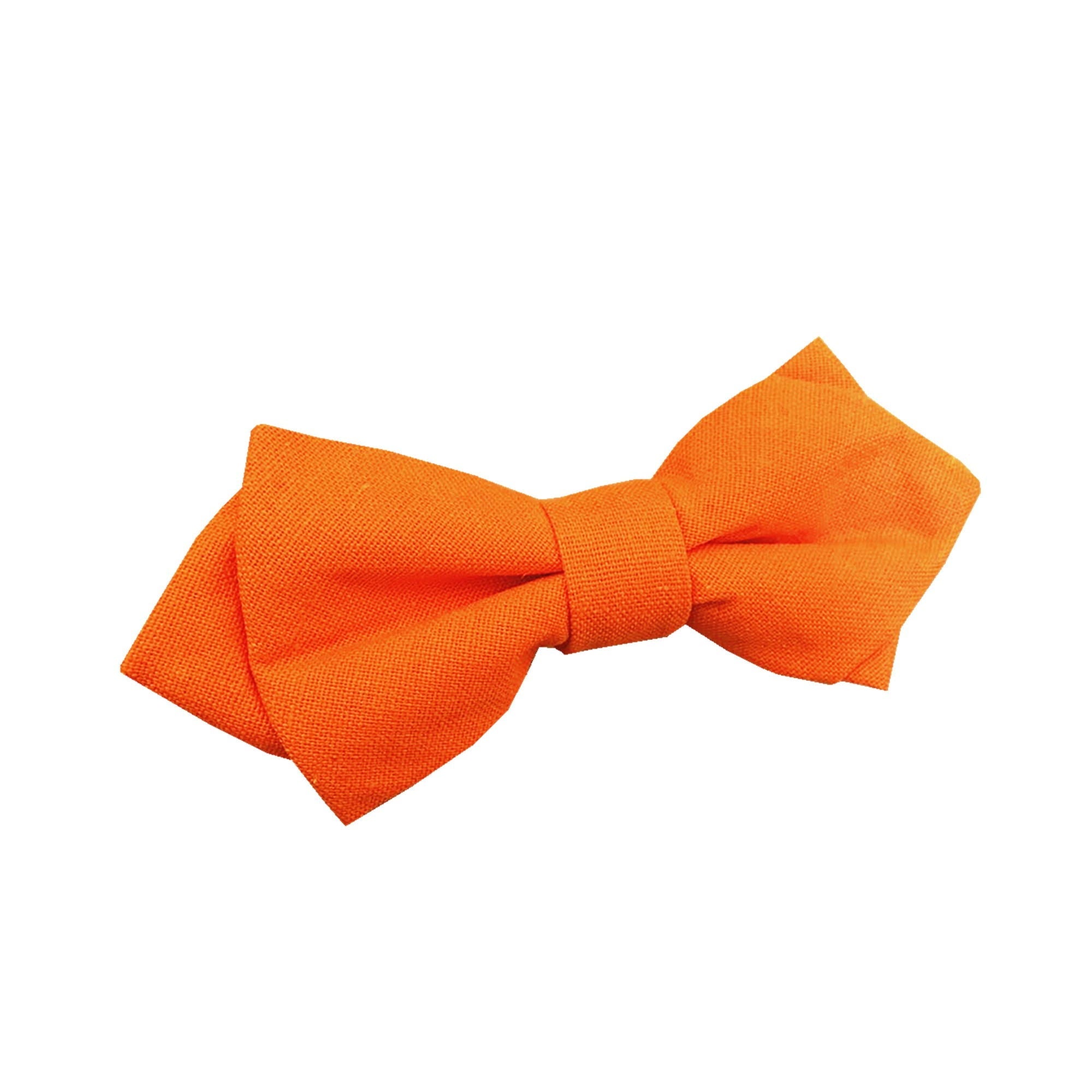 Orange Linen Pre-tied Diamond Bow Tie