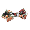 Orange Green Floral Kids Diamond Bow Tie