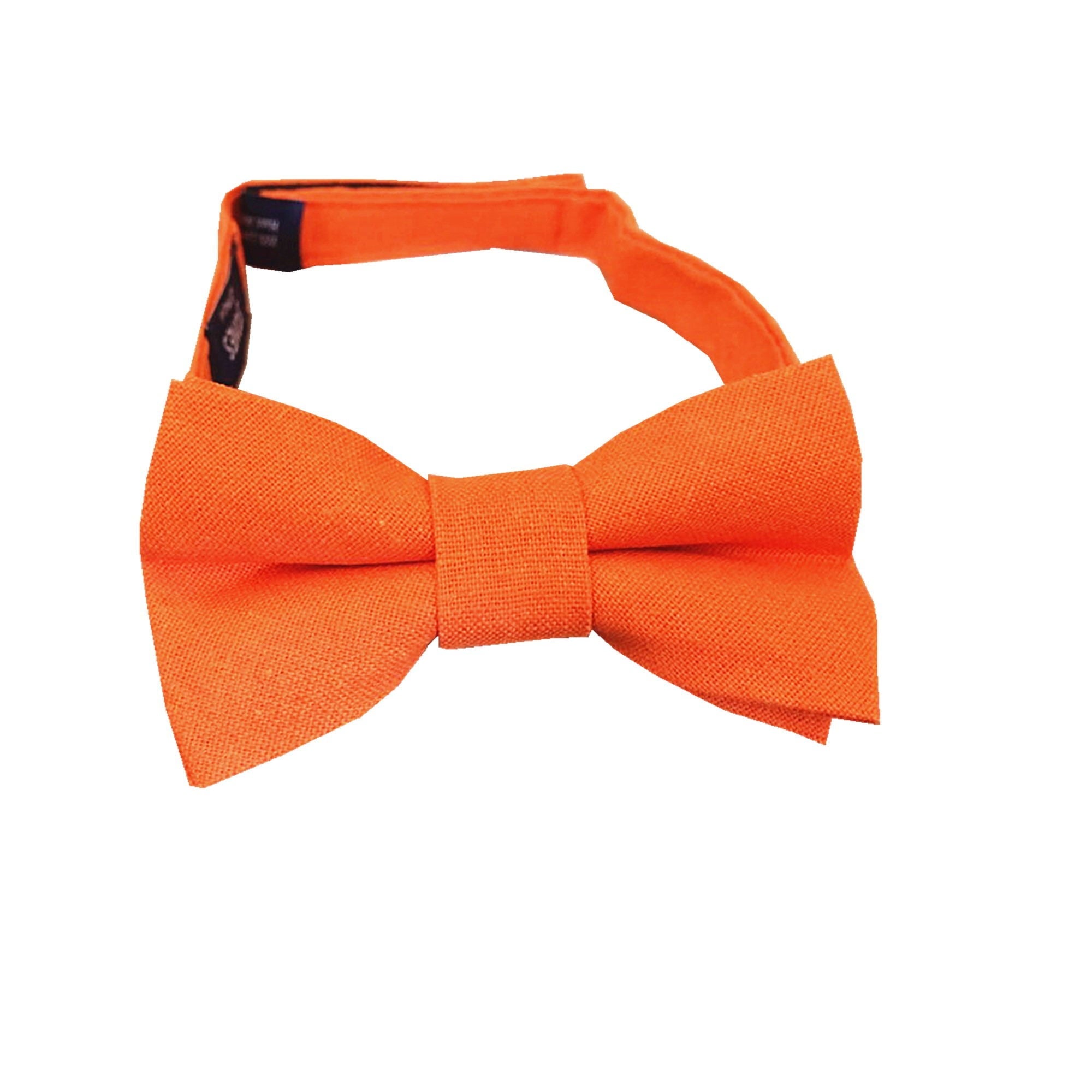 Orange Linen Kids Bow Tie