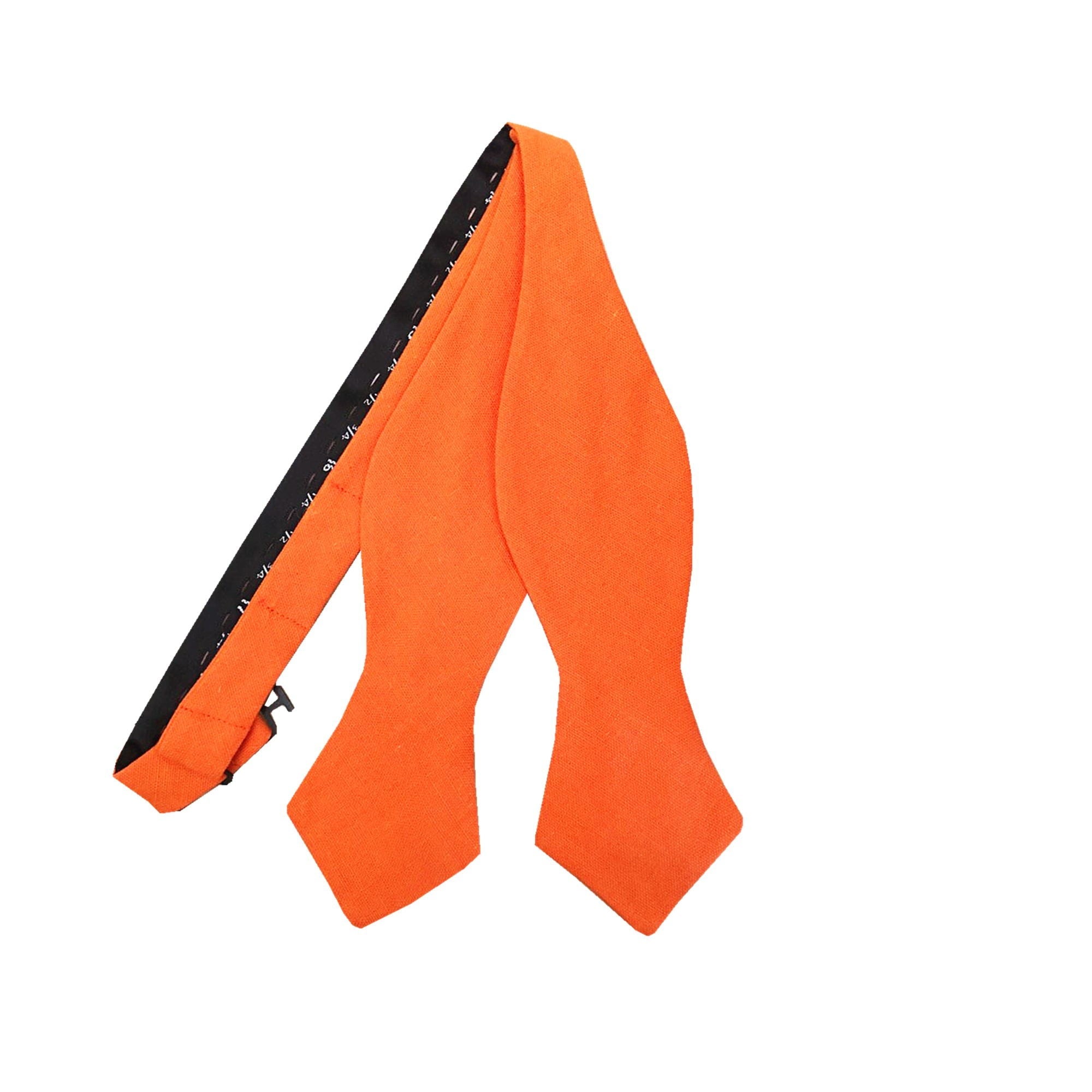 Orange Linen Self-tied Tip Bow Tie