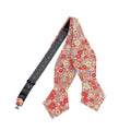 Orange Floral Self-tied Tip Bow Tie