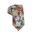 Orange Green Floral Necktie