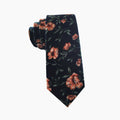 Midnight Orange Floral Necktie