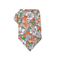 Orange Green &White Floral Necktie