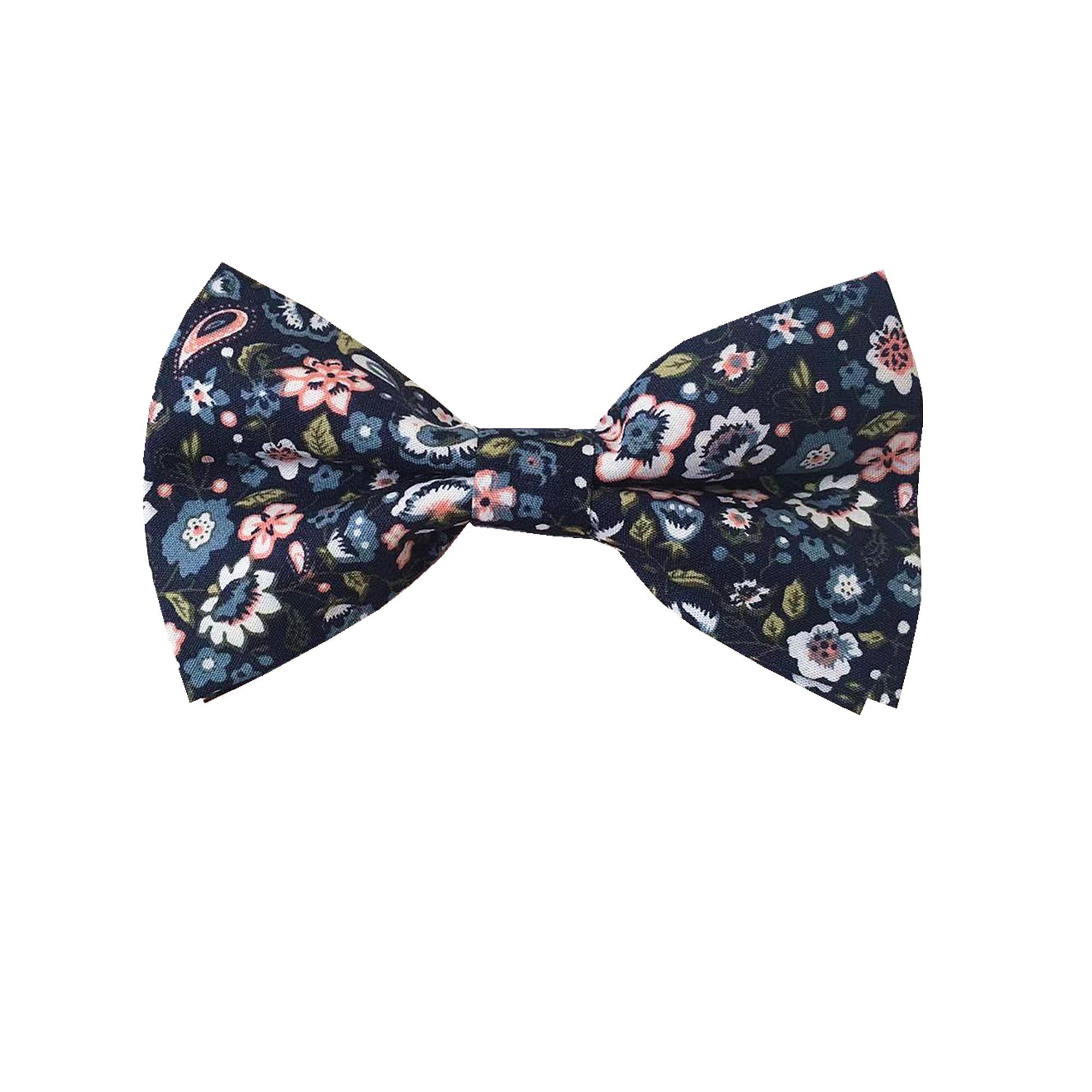 Midnight Blue Paisley Pre-tied Bow Tie
