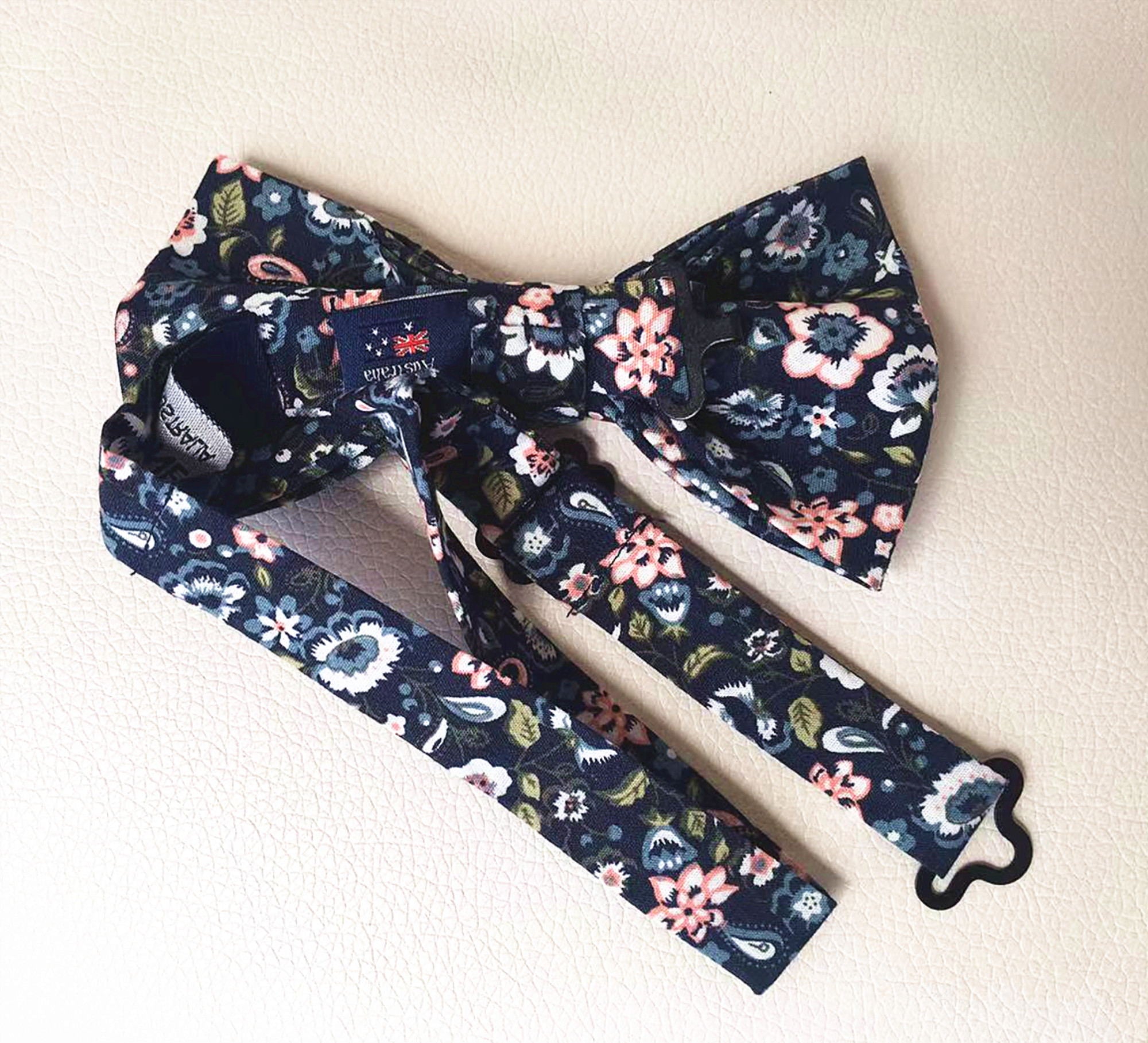 Midnight Blue Paisley Pre-tied Bow Tie