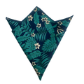 Navy Tropical Palm Pocket Square