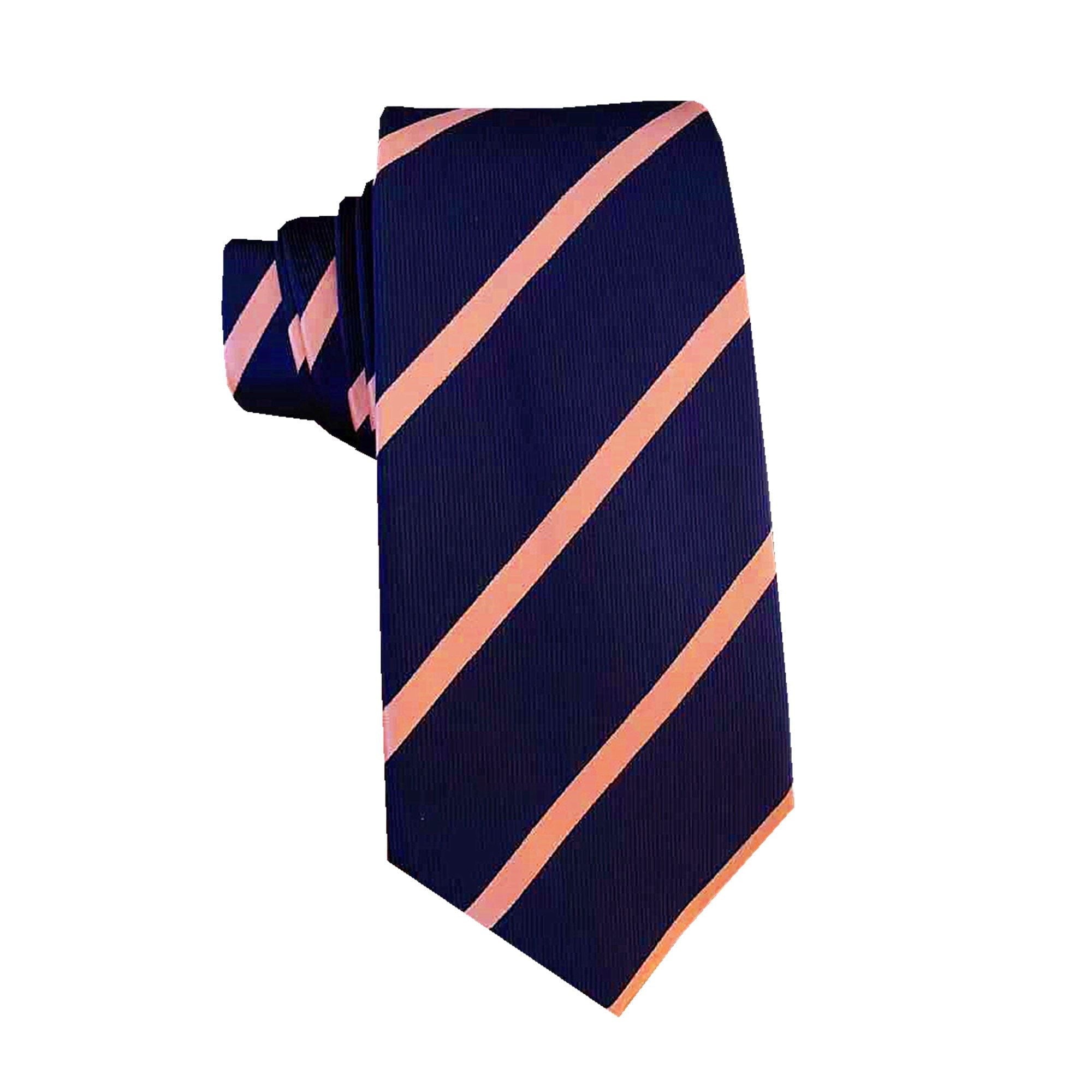 Navy Peach Stripes Necktie