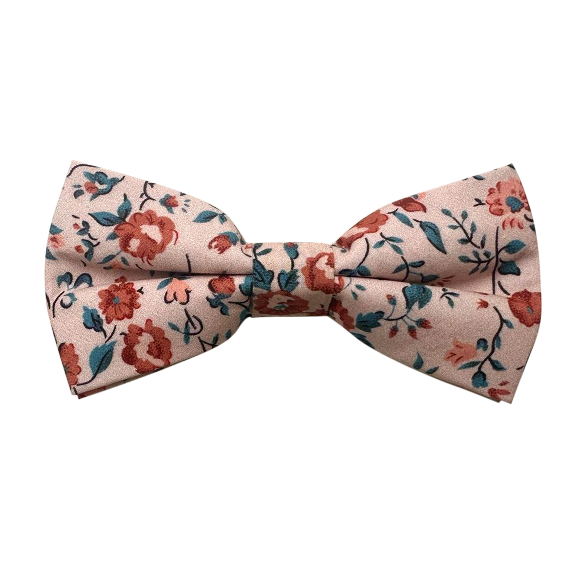 Peach Red Rose Pre-tied Bow Tie